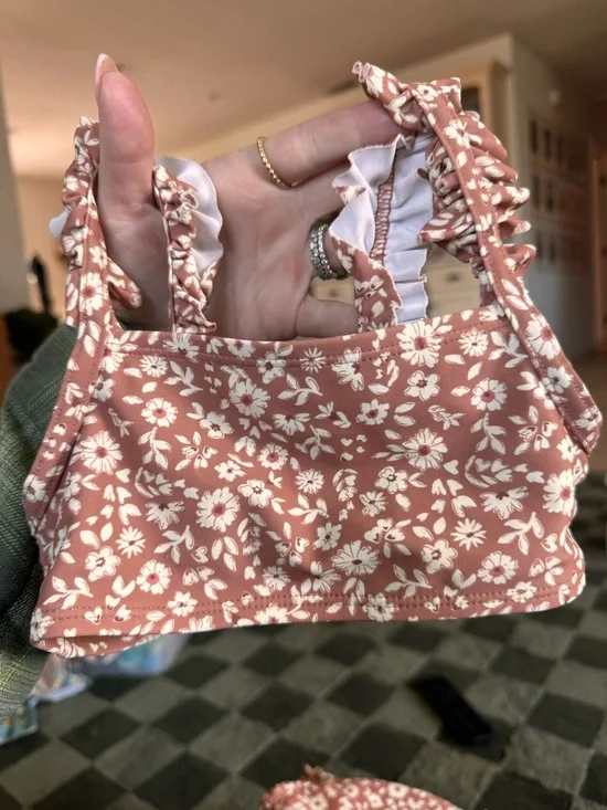 Rust Floral Ruffle Two-Piece Bikini - Picture 6 of 6